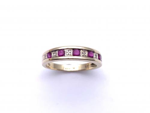 9ct Ruby and Diamond Eternity Ring