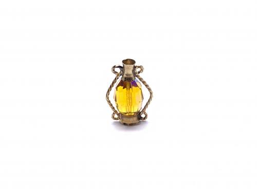 9ct Yellow Gold Stone set vase Charm