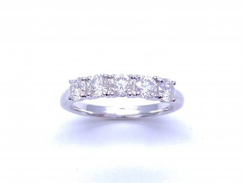 18ct White Gold Diamond 5 Stone Ring 1.00ct
