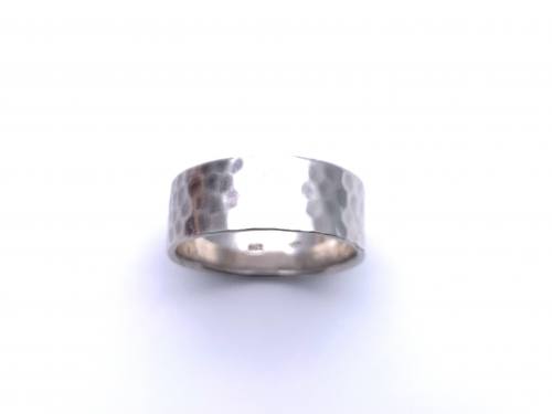 Silver Hammered Ring Size Z+3