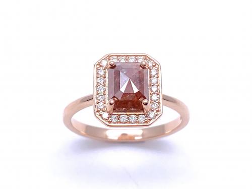 9ct Rose Gold Diamond Halo Ring 1.62ct