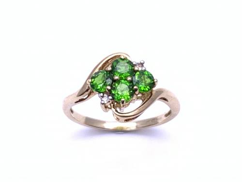 9ct Chrome Diopside Cluster Ring