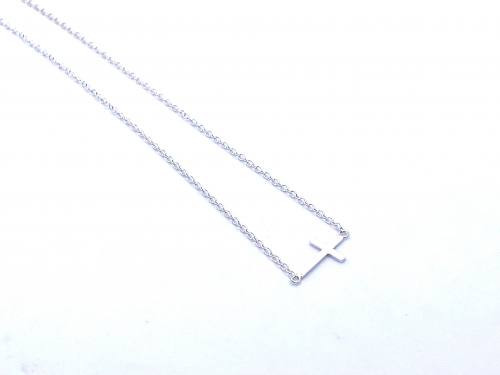 Silver Cross Detail Anklet 9-11 Inch