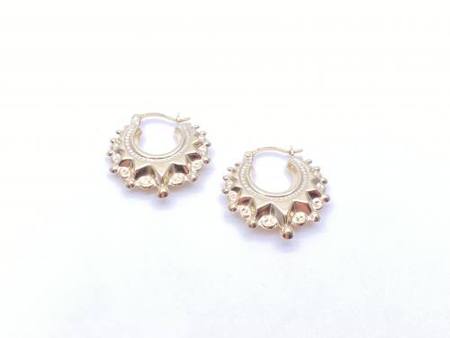 9ct Yellow Gold Round Creole Hoop Earrings 20mm