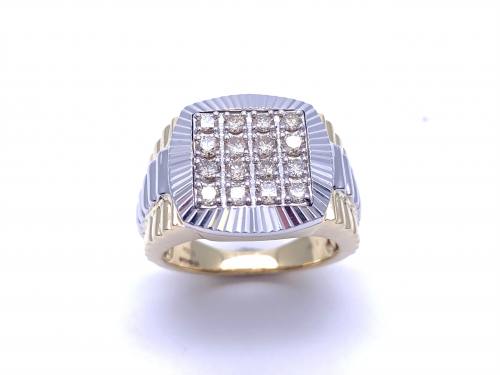 9ct Yellow Gold Diamond Signet Ring 1.00ct