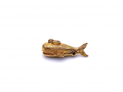9ct Yellow Gold Whale Charm