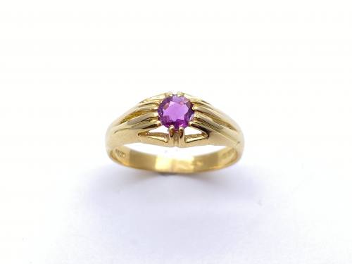 18ct Yellow Gold Ruby Solitaire Ring