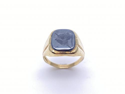 A 9ct Yellow Gold Haematite Ring