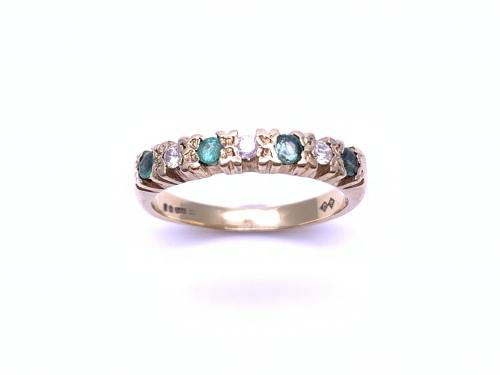 9ct Emerald & Diamond Eternity Ring