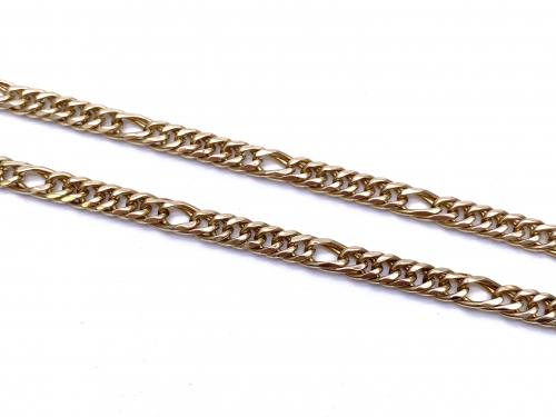 9ct Yellow Gold Double Curb Chain 19 In