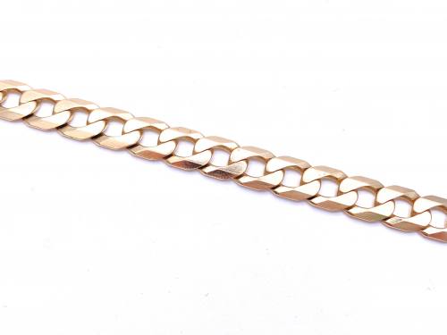 9ct Yellow Gold Curb Bracelet 10 1/4 In