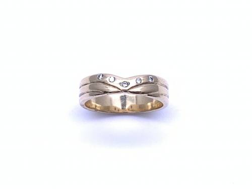 9ct Diamond Wishbone Ring