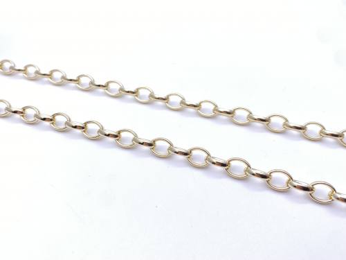 9ct Yellow Gold Oval Cut Belcher Chain 22 inches