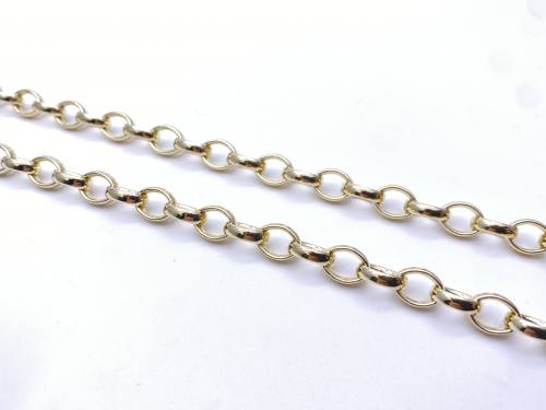 9ct Yellow Gold Oval Cut Belcher Chain 22inches