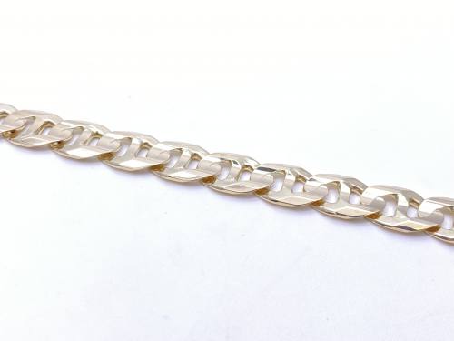 9ct Yellow Gold Flat Anchor Curb Bracelet 8 inch