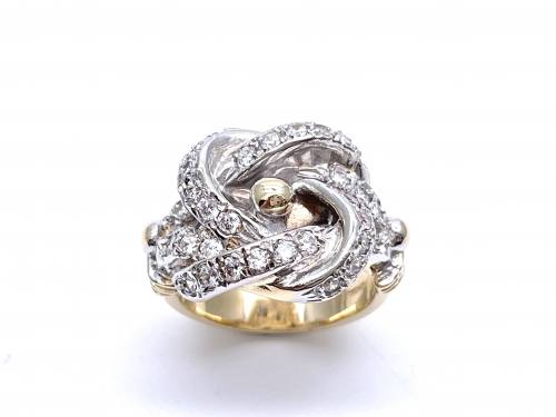 9ct Yellow Gold CZ Knot Ring