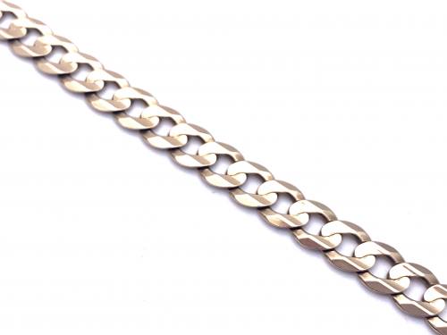 9ct Bevelled Linked Curb Bracelet 8.25