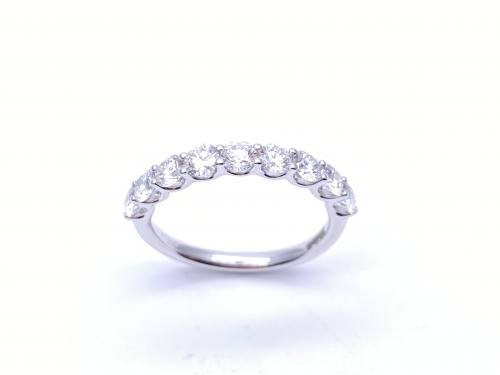 Platinum Diamond 9 Stone Eternity Ring 1.07ct