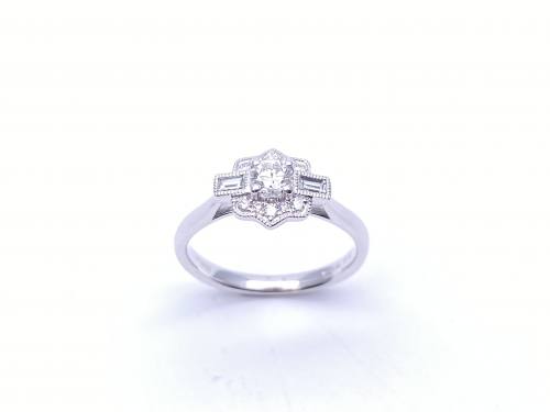 Platinum Diamond Cluster Ring 0.42ct