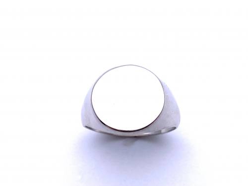 Silver Plain Round Signet Ring