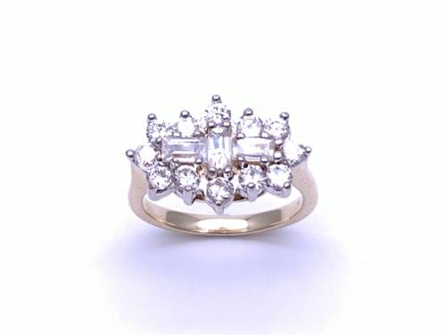 9ct Yellow Gold CZ Cluster Ring