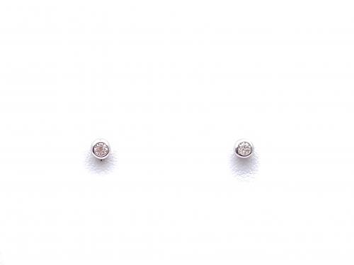 9ct White Gold Diamond Solitaire Stud Earrings
