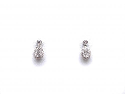 18ct Pear Shaped Diamond Clusters Earrings 0.35ct