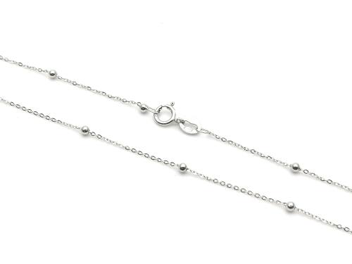 9ct White Gold Flat Trace Anklet 10 inches