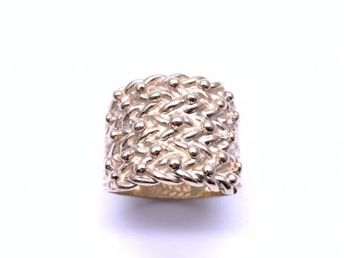 9ct Yellow Gold 4 Row Keeper Ring