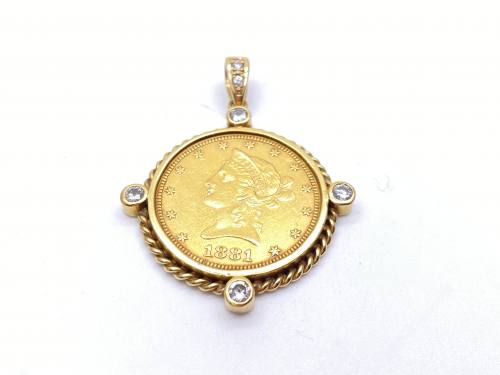 American Gold Eagle $10 Diamond Pendant