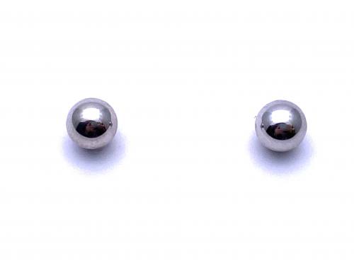 9ct White Gold Ball Stud Earrings 6mm