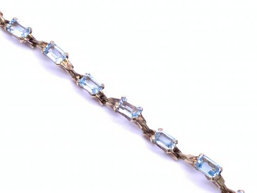 14ct Yellow Gold Blue Topaz Bracelet