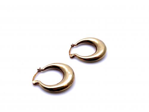 9ct Yellow Gold Oval  Hoop Earrings