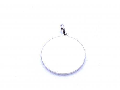 Silver Round Disc Pendants 22mm