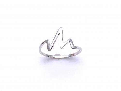 Silver Heartbeat Band Ring