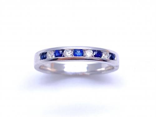 9ct White Gold Sapphire & Diamond Eternity Ring