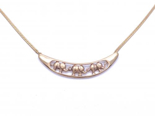 9ct Yellow Gold Elephant Necklet