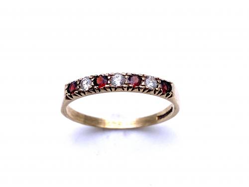 9ct Red & White CZ Eternity Ring