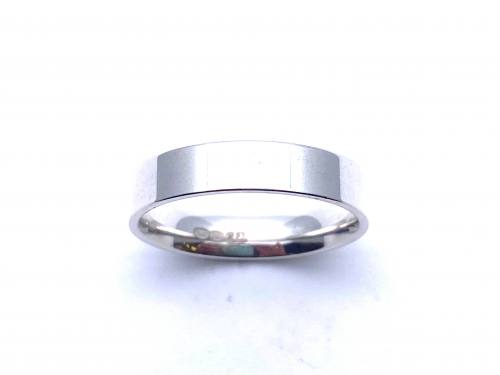 Silver Flat Court Wedding Ring 5mm