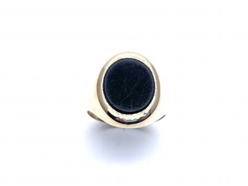 9ct Yellow Gold Oval Onyx Ring