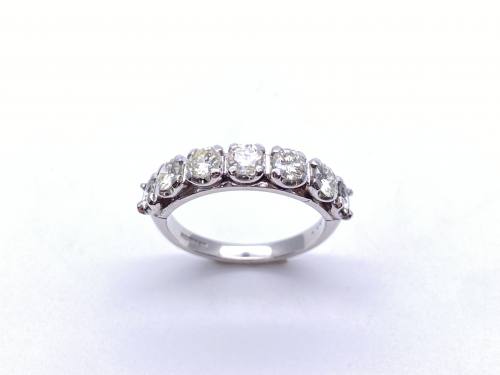 14ct White Gold 7 Stone Diamond Ring