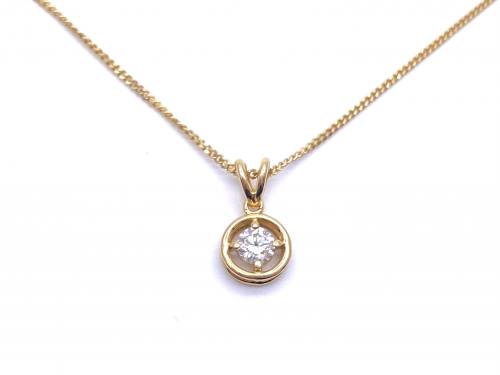 18ct Diamond Pendant & Chain Ap 0.35ct