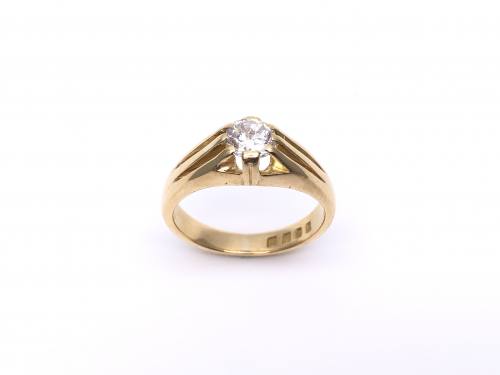 An Old 18ct Diamond Gents Solitaire Ring
