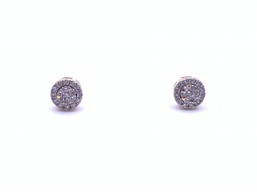 18ct Diamond Cluster Stud Earrings