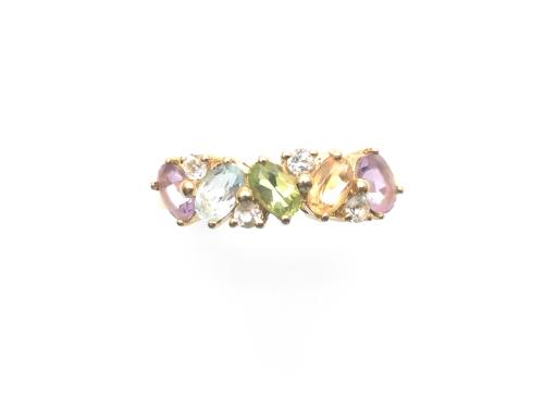 9ct Yellow Gold Multi Coloured Ring