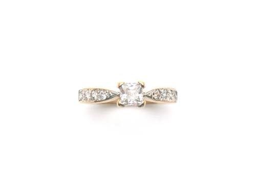 9ct Yellow Gold CZ Soliatire Ring