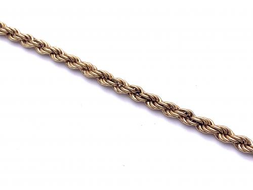 9ct Yellow Gold Rope Bracelet 7 inch