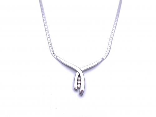 9ct White Gold Diamond Necklet