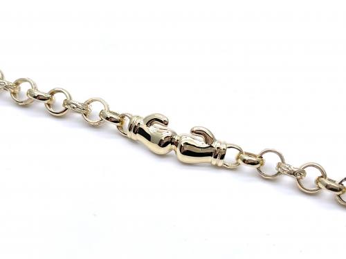 9ct Yellow Gold Baby Boxing Glove Bracelet 6 inch