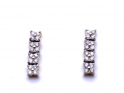 18ct Diamond Cluster Drop Earrings